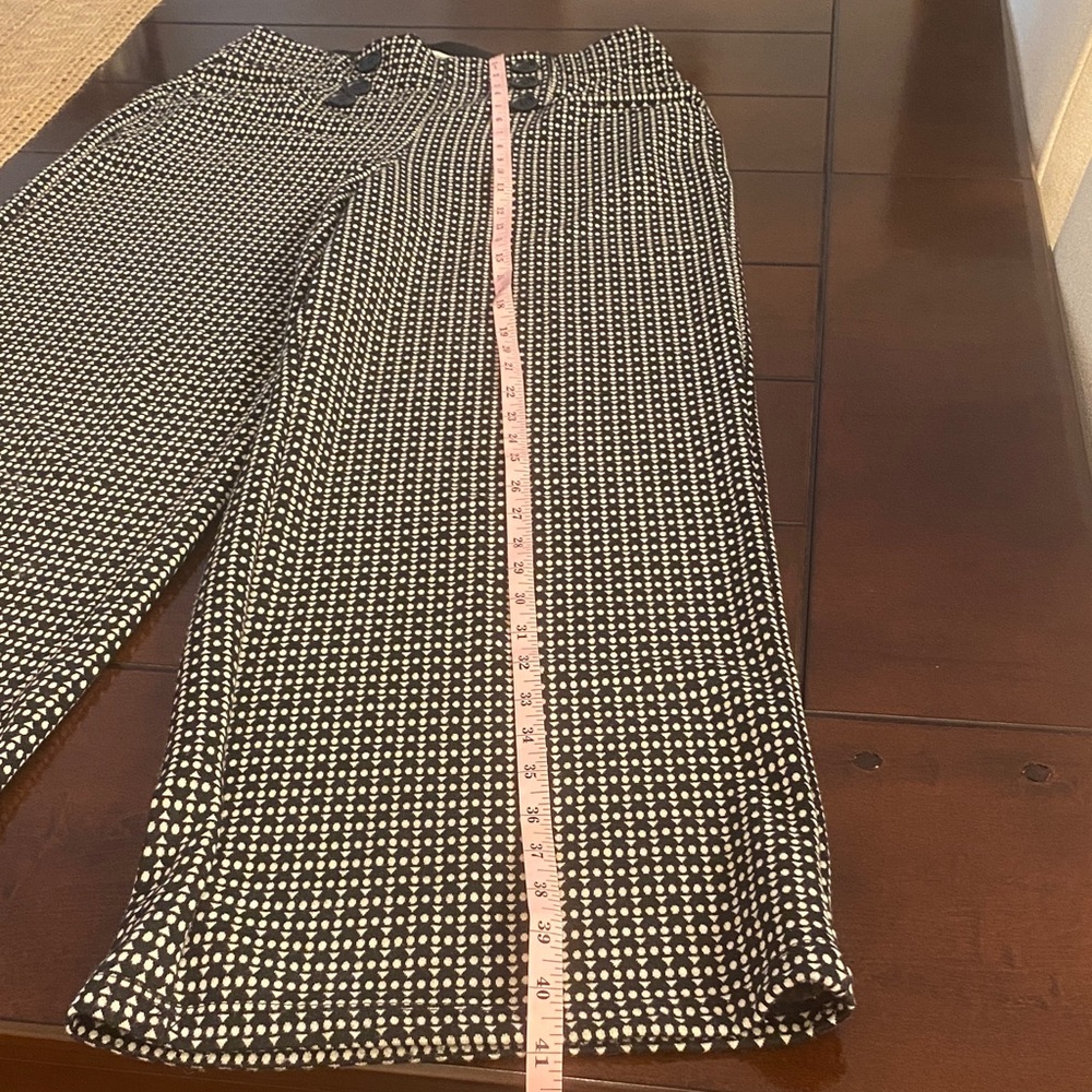 Max Studio Wide Leg Pants Medium Boho Geometric Print High Waist Button Detail - Picture 7 of 9
